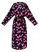 Burklett Women's Robe Plush Hooded Printed Flannel Fleece Bath Robe w/Side Pockets,Gradient Colour