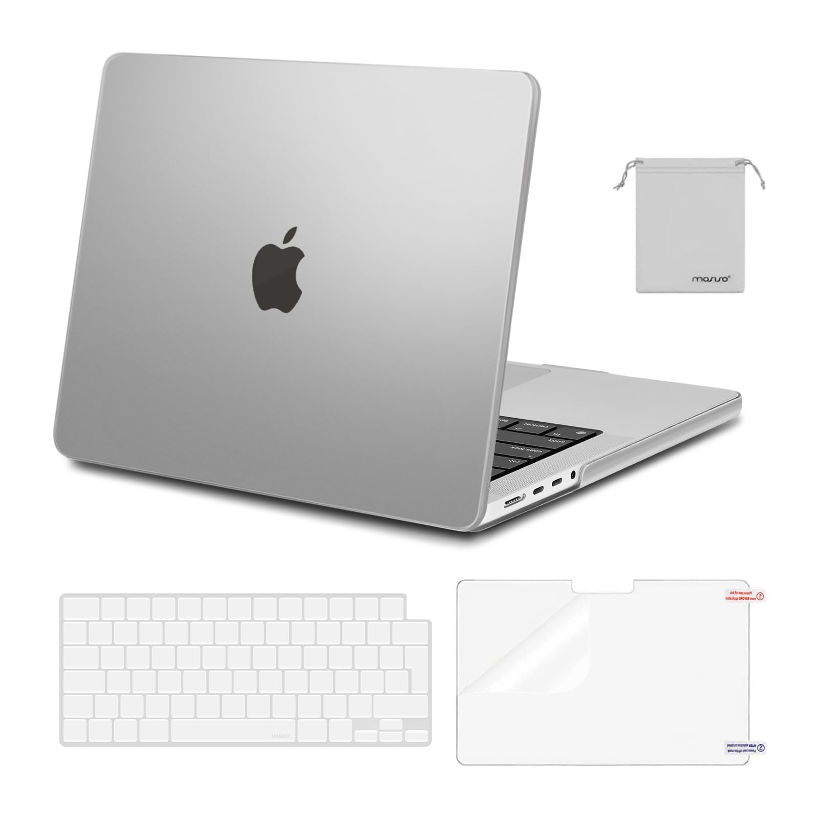 MOSISO Compatible with MacBook Pro 14 inch Case 2026-2021 M5 M4 M3 M2 M1 A3434 A3112 A3185 A3401 A2918 A2992 A2779 A2442, Hard Shell Cover &Keyboard Skin &Screen Protector &Pouch, Frost