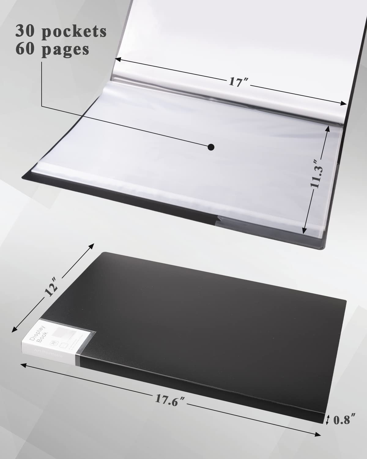 Perspex Folder Mua Art Portfolio 4 Packs Portfolio Folder with Plastic Sleeves ...