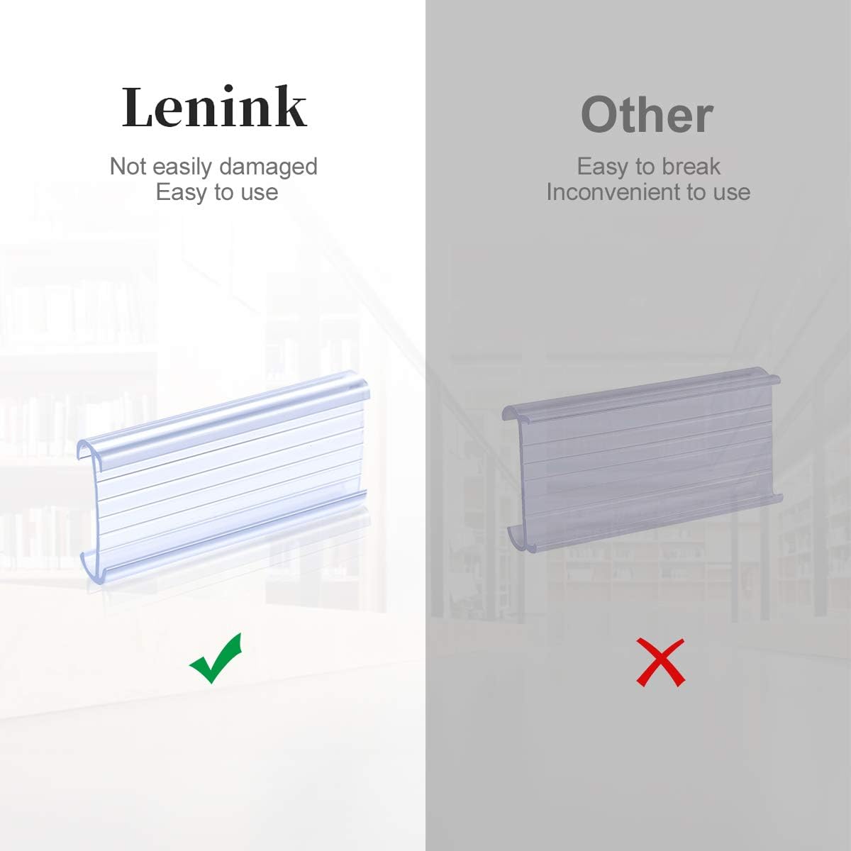 Lenink 30Pcs Wire Shelf Label Holders, Plastic Wire Rack Label Holder Compatible with Metro and Nexel 1-1/4in Shelves, Label Area 3in Lx1.25in H (Label Paper Not Included) : Office Products