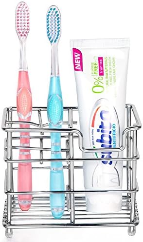 Toothbrush Holder Stainless Steel Toothpaste Toothbrush Organizer For Home Bathroom Easy to Clean and Rust Resistant