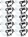IETANG 10pcs Set Mardi Gras Half Masquerades Venetian Masks Costumes Party Accessory (3-white&black)