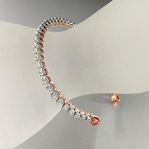 Stackable Copper Wire Wrapped Swarovski Crystal Rhinestone Bangle
