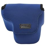 First2savvv QSL-SX50-03 blue Neoprene Camera Case Bag for Canon PowerShot SX50 HS Nikon Coolpix P520 Leica V-LUX4 Panasonic Lumix DMC-FZ200