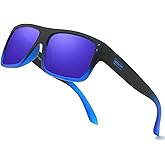 DUBERY Unisex Wide Frame Polarized Sunglasses UV Protection Retro Rectangular Sun Glasses D912