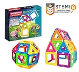 Magformers Neon 30 Pieces Rainbow neon Colors, Educational Magnetic Geometric Shapes Tiles Building STEM Toy Set Ages 3+