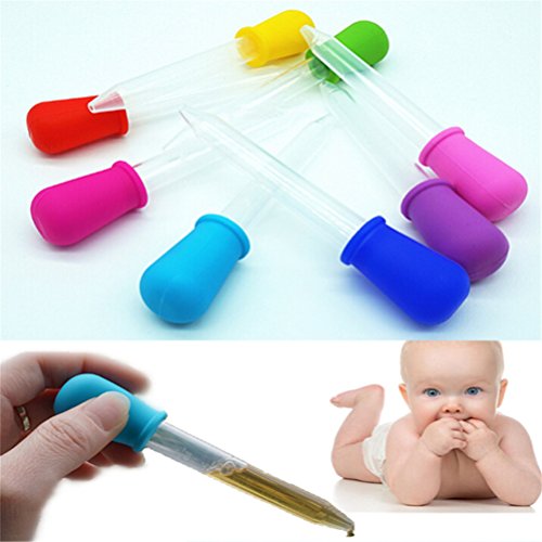 Baby Toddler Silicone Plastic Feeding Medicine Liquid Eye Ear Pipette Dropper 5ml Pack of 8 (8 Colors) - Thumbnail 3