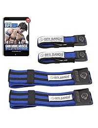 Bandas de entrenamiento de bfr bandas por Pro Bundle, 4 unidades para brazos y piernas, bandas de restricción de flujo sanguíneo que te ayudan a obtener músculo sin levantar pesos pesados, correa elástica fuerte + liberación rápida