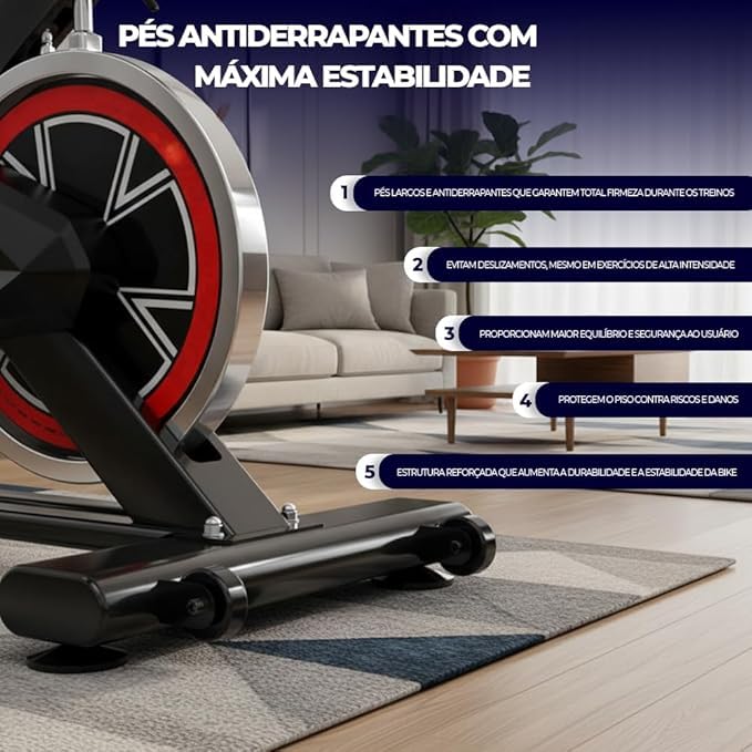 VINCS Bicicleta Ergométrica Bike Spinning Silenciosa Premium p/Casa Academia | Fitness, Emagrecimento e Cardio | Assento Ajustável, Painel Monitor, Regulagem de Carga, Design Confortável Bike Ergometrica