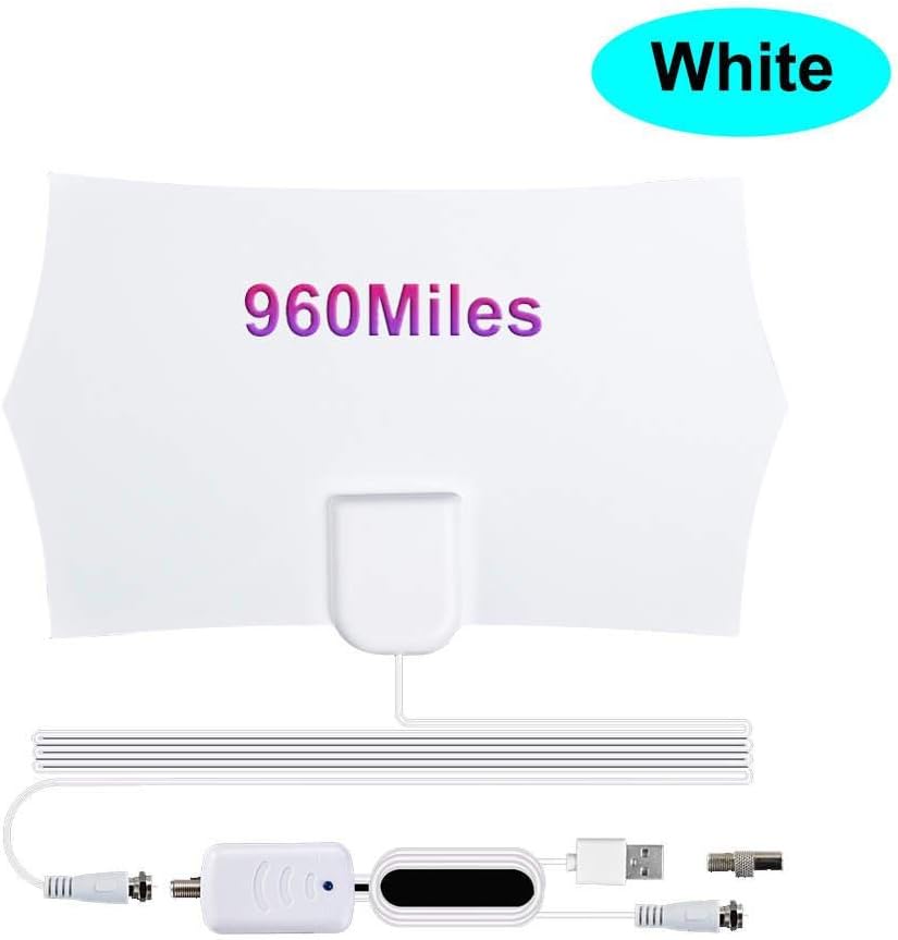 Heitaisi 4K Digital HDTV Aerial Indoor Amplified Antenna, 960 Miles Range with HD1080P DVB-T2 Freeview TV for Channels Broadcast, 3.3M 960 Miles 4K HDTV Antenna with Amplifier