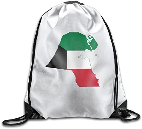 LoveoorheebeFB Unisex Flag Of Kuwait Fashion Beam Mouth Backpack&drawstring Double Shoulder Bag Drawstring Travel Backpack For Men And Women
