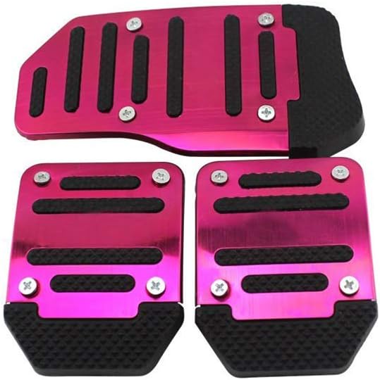 3Pcs Non-Slip Performance Car Gas Pedal Covers Brake Pedal Covers Set For Universal Foot Pedal Pads For Manual Transmission Red