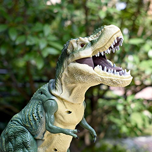 Sikye RC Toy 2.4G Remote Control Electric Dinosaur Toy with Glowing Red Eyes Open Mouth and Real Movement Kids Educational Toy