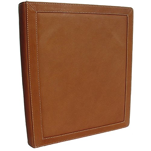 Piel Leather Three-Ring Binder Chco, Chocolate, One Size - Thumbnail 3