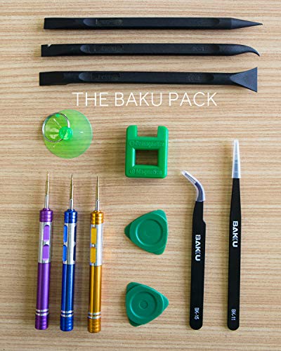 BAKU Cell Phone Repair Tool Kit for iPhone Precision Screwdriver Set with Magnetizer/Demagnetizer Tool & Opening Pry Tools for iPhone X/8/8 Plus, 7/7Plus,6P/6S/6/5S/5/5C/4S/4/SE,iPod,iTouch (A-Pack)