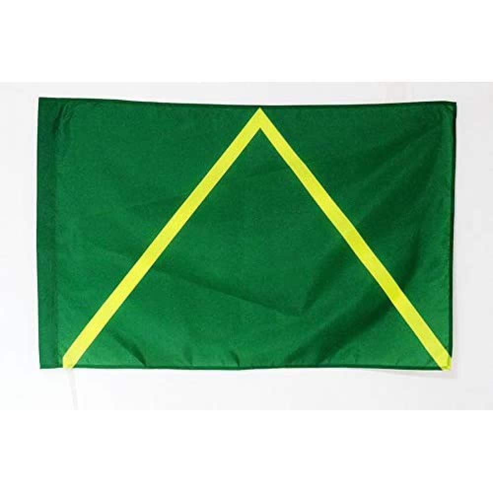 AZ FLAG - Karting green flag with a yellow chevron Flag - 2x3 Ft - racing Banner with Sleeve - 100% Polyester - Fade Resistant - Vivid Colors - 2' x 3' Feet - 90x60 Cm