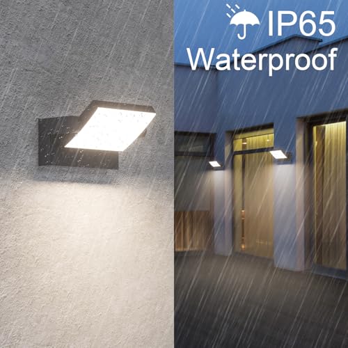 Klighten 4 Pcs 24W Outdoor/Indoor Rotatable Wall Light Outdoor LED Lighting Waterproof IP65 Modern Wall Lamp for Entrance Patio Garden Anthracite 1500LM Natural White 4000K
