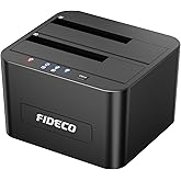 FIDECO External Hard Drive Docking Station, Hard Drive Dock for 2.5 and 3.5 inch SATA HDD SSD, HDD Docking Station with Dual