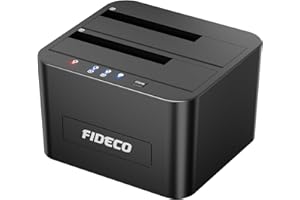FIDECO External Hard Drive Docking Station, Hard Drive Dock for 2.5 and 3.5 inch SATA HDD SSD, HDD Docking Station with Dual 