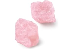 LERSUSI 2PCS Natural Raw Stone Healing Crystals Bulk Healing Gemstones for Reiki Tumbling Fountain Rocks Meditation Garden Home Decor (Rose Quartz)