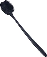 DNC Soft Silicone Back Scrubber Long Handle Bath Body Brush for Shower Black view 7