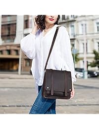 S-ZONE - Bolso bandolera de piel para mujer, diseño vintage