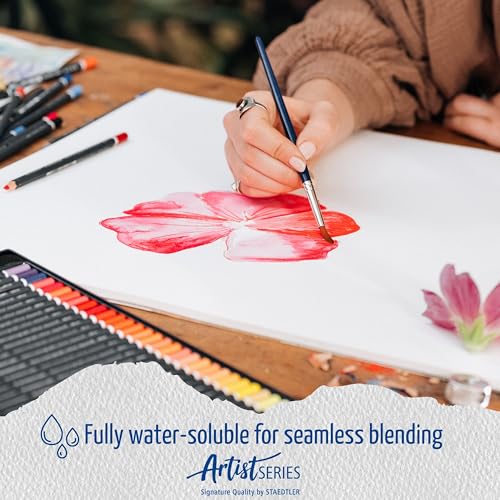 STAEDTLER Yellow-Orange Watercolour Pencil – Water Soluble Art Pencil with Hexagonal Design – 3.6 mm Lead, High Colour Intensity and Light Fastness