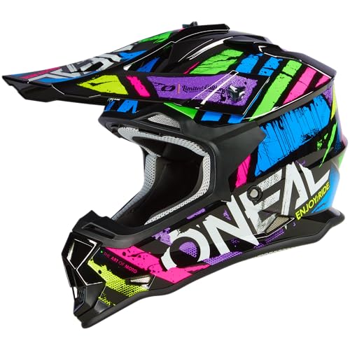 ONEAL Motocross Helmet MX Enduro ABS Shell Ventilation Holes for Optimal Cooling 2SRS Helmet Glitch V.23 Adult Multi Size L (59/60 cm)