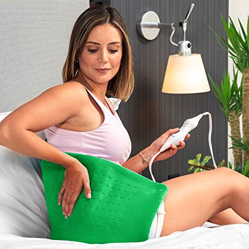 Cure Choice Large Electric Heating Pad for Back Pain Relief + Storage