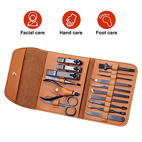 Manicure Set,MUIIGOOD Nail Clippers Tool Nail Care Kit Professional Travel Grooming Kit Gift For Women Men Friends Parents Birthday,Anniversary(16 pcs)
