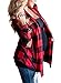 Asvivid Women's Soft Long Sleeve Checked Knitwear High Low Kimono Cardigan Pullover Blouses Small Red