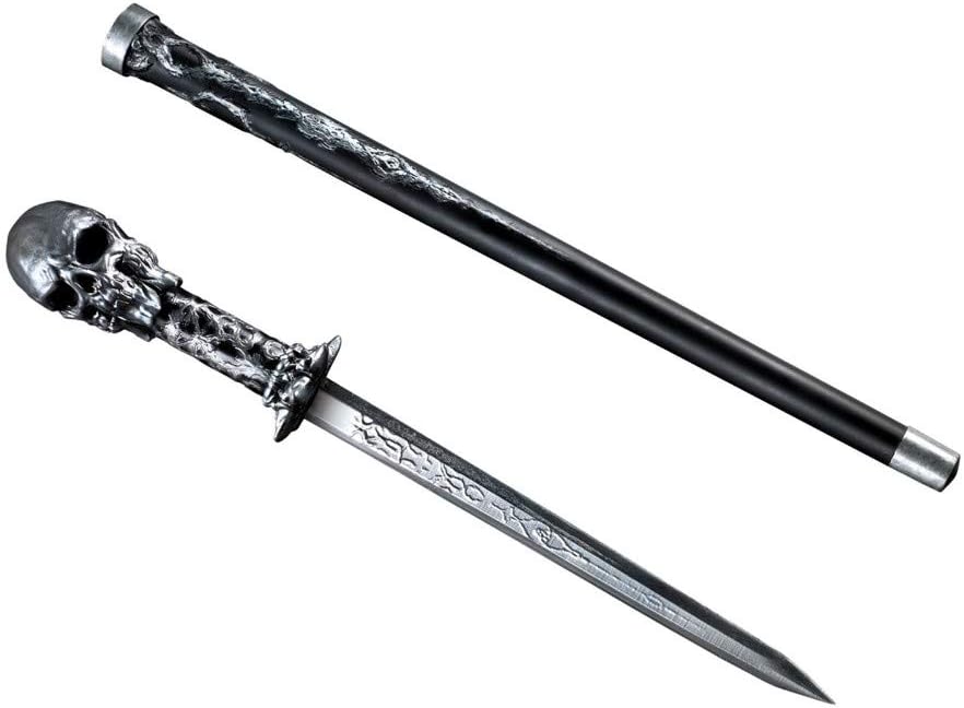 ESG Warehouse Skull Cane Sword Handle 24 Inch Plastic Toy Prop Gothic Disguise