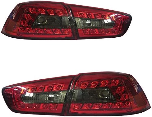 AOEDI Tail Light For Mitsubishi Lancer/EVO 2008-2017 Red/Smoked LED Rear Lamp Assembly L+R Sold in Pairs