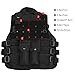 PELLOR Outdoor Kids/Children Nylon Tactical Vest Security Guard Waistcoat CS Field Combat Training Protective Vest (Black, Length: 50cm)