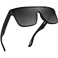 GLINDAR Oversized Square Polarized Sunglasses for Men Women, One Piece Recycled Shield Shades UV400 Protection