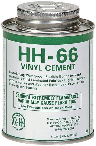 RH Adhesives HH-66 Industrial Strength Vinyl Cement Glue with Brush, 8 oz, Clear, Tissue Pack Included