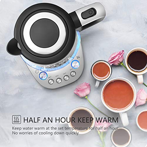 image for Glass Electric Kettle Temperature Control Tea Kettle 1.7L Hot Water Ke