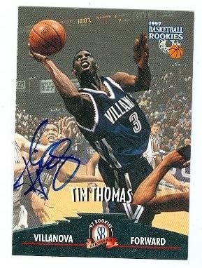 Tim Thomas Autographed Basketball Card Villanova 1997 Score Board Basketball Autographed Cards At Amazon S Sports Collectibles Store