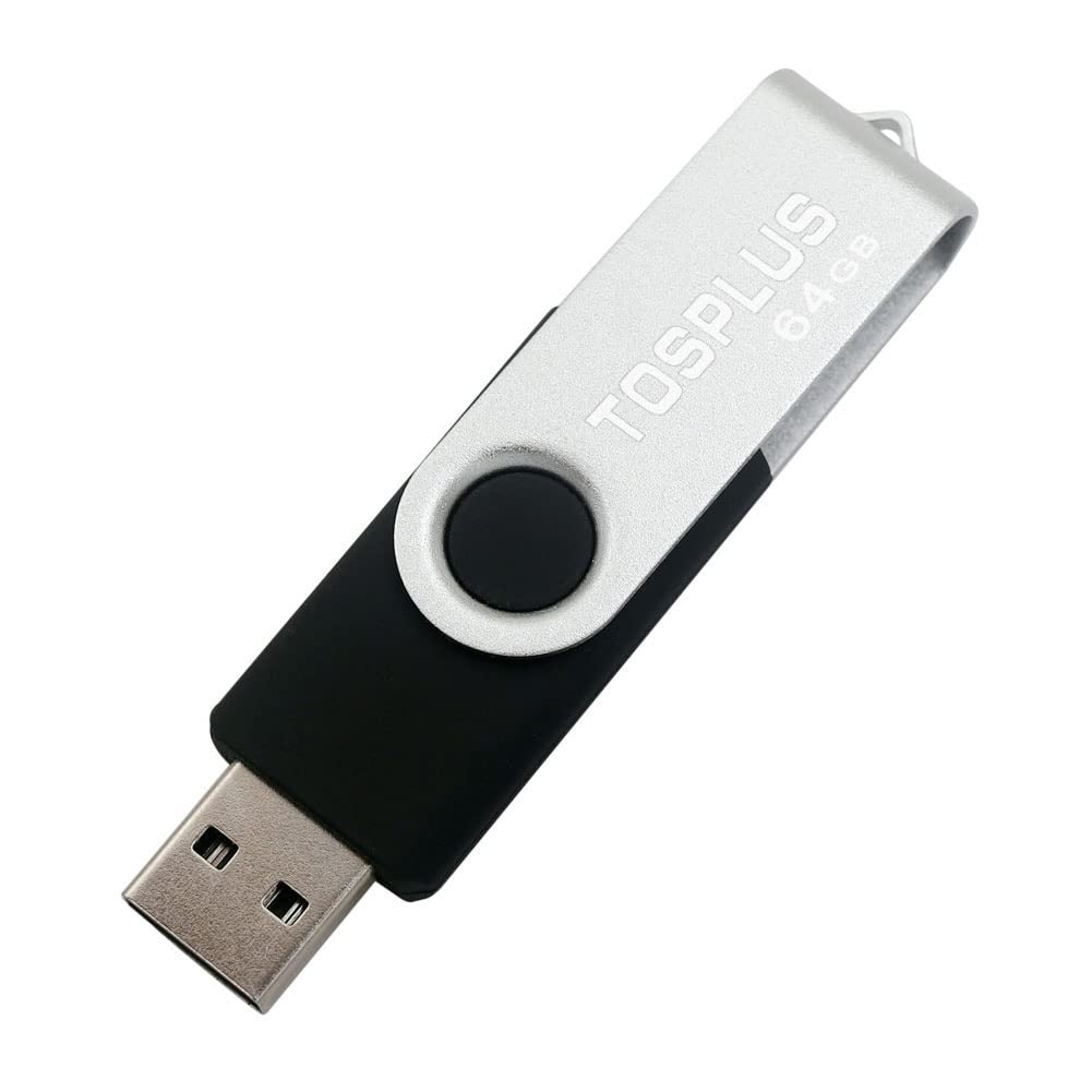 TOSPLUS USB 2.0 Flash Drive 64GB Thumb Drives Memory Stick Jump Drive Zip Drive 2Pack 64GB Black