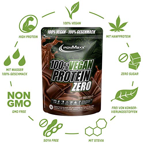 IronMaxx-Vegan-Protein-Zero-500g-Schokolade-Veganes-Proteinpulver-aus-hochwertigen-pflanzlichen-Proteinquellen-3-Komponenten-Eiweisspulver-ohne-Soja-und-zuckerfrei-Designed-in-Germany
