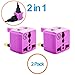 USA to UK Plug Adapter by Yubi Power 2 in 1 Universal Travel Adapter with 2 Universal Outlets - Purple 2 Pack - Type G for United Kingdom, England, Hong Kong, Ireland, Scotland, and More