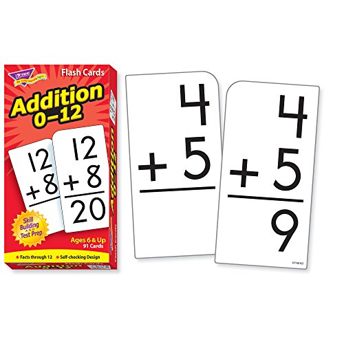 Trend Enterprises Math Flash Cards - Addition 0-12 - Pack of 91 Cards