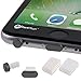 PortPlugs - Aluminum Finish Dust Plug Set - Charger and Headphone Jack Plugs- Compatible iPhone 5, SE, 6, 6s, Plus, iPad Air, iPod 5, 6 – Includes Holders (Gray)