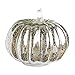 Romingo Mercury Glass Pumpkin Light with Timer for Halloween Pumpkin Decorations Fall and Thanksgiving Decor,Silver, 5.5 inches