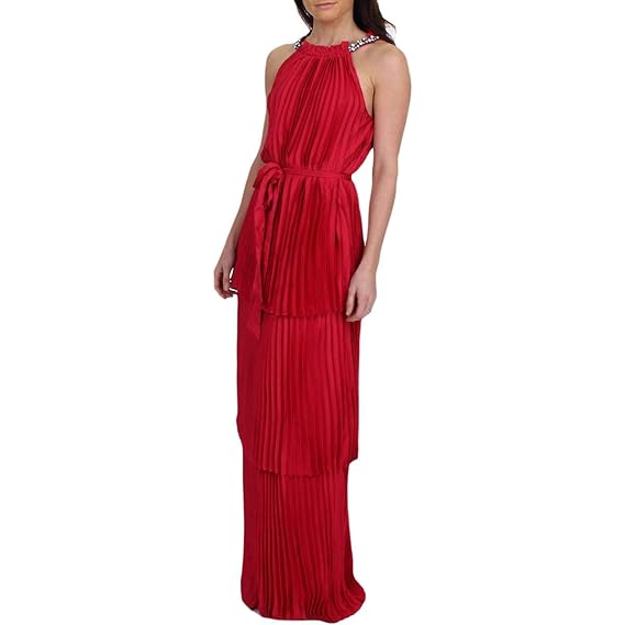 juicy couture pleated halter maxi dress