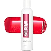 Overtone Daily Color Depositing Conditioner for Hair, Raspberry Pink:Temporary Pigment with Shea, Coconut & Avocado Oils, Hydrating, Vegan & Cruelty-Free, All Hair Types, 8oz.