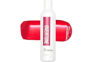 Overtone Daily Color Depositing Conditioner - 8oz Temporary Coloring Conditioner w/Shea Butter & Coconut Oil - Refresh Color & Prevent Fading - Vegan & Cruelty-Free, Pink for Brown is Rapsberry Pink