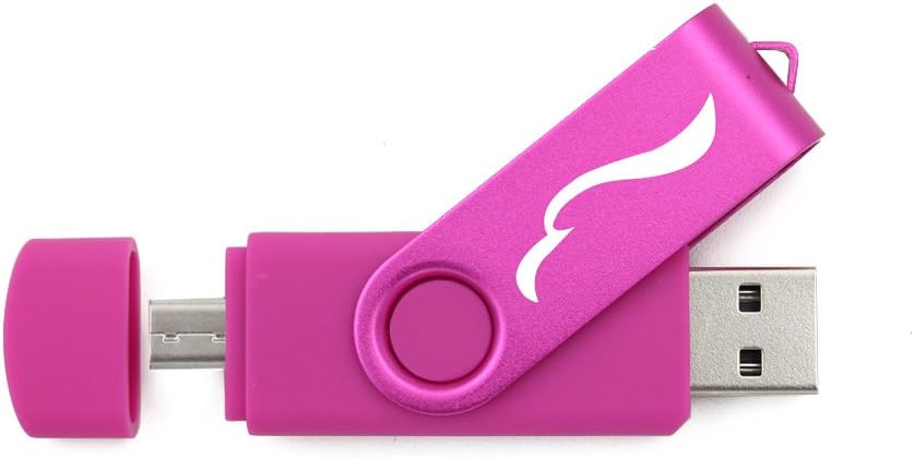 Techkey OTG USB Flash Drive for Cell Phones,Tablets and PCs,Key Chain Included,Watercolor Series,32GB,Rose Pink