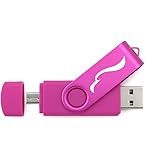 Techkey OTG USB Flash Drive for Cell Phones,Tablets and PCs,Key Chain Included,Watercolor Series,32GB,Rose Pink