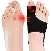 ZXCFBEA Bunion Corrector for Women & Men,Big Toe Separators-Bunion Splint-Bunion Pads-Hammer Toes Straightener-Toes Spacers Pain Relief, Comfortable & Breathable for Day/Night(1 Pair Black)